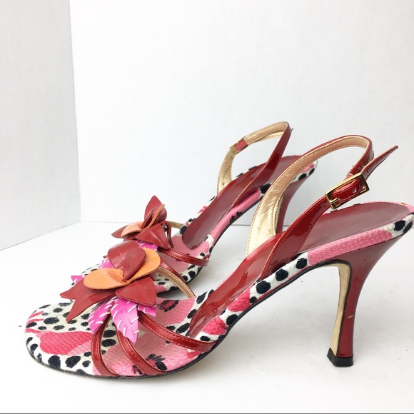 SZ 8 Stuart Weitzman Floral Strappy Heels - Picture 3 of 6